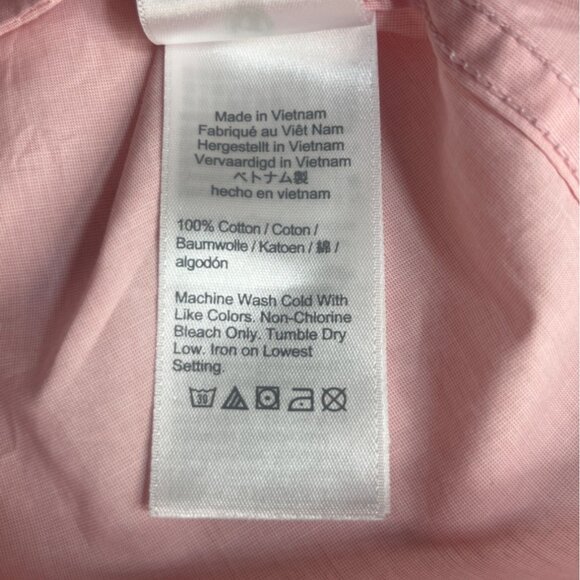 J Crew Front Button Pajama Shirt Womens Medium Pink Cotton Long Sleeves - Picture 7 of 8